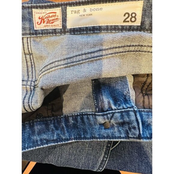 Rag & Bone Avery Maxi Denim Skirt Sz 28 Dark Denim Western Boho Y2K Split Front - Picture 14 of 14